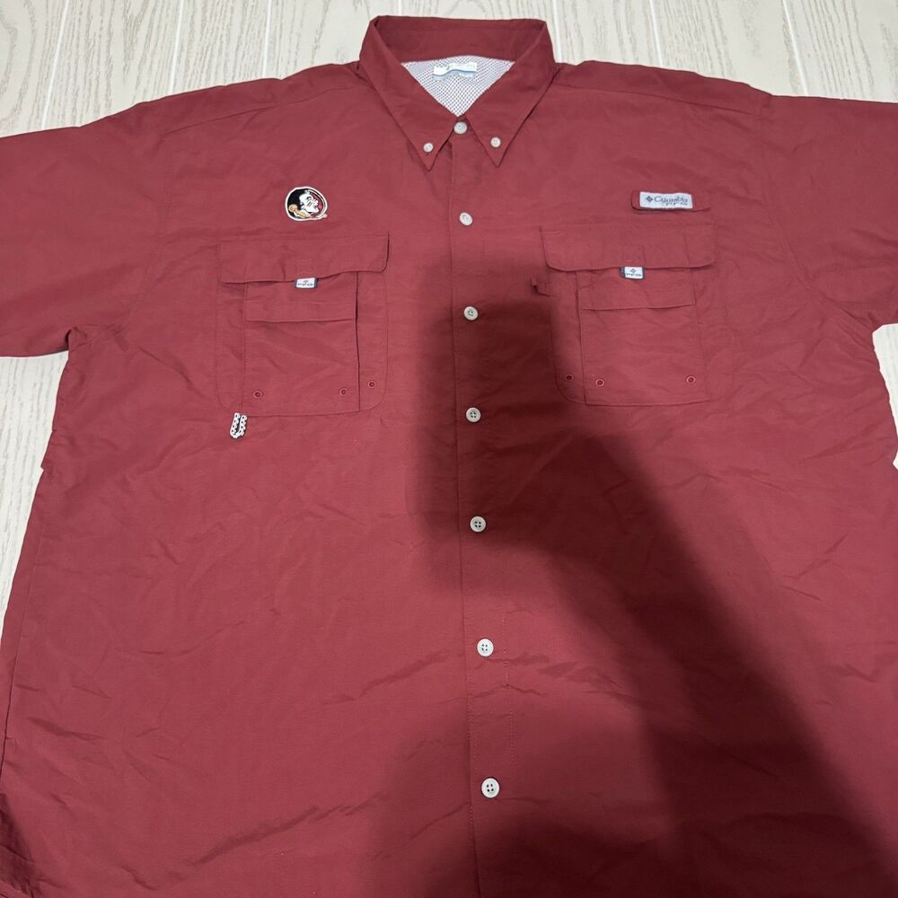 Men's Florida State Seminoles FSU Columbia PFG Shirt Size XXL Garnet Color Clean